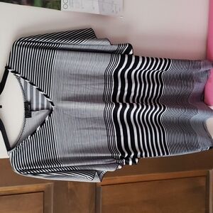 Black and White Stripe Shirt with winged Arms